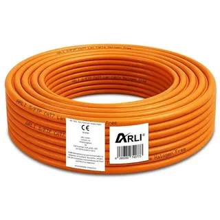 ARLI Cat7 Verlegekabel Netzwerkkabel Simplex Kabel Computer-Kabel, (5000 cm), ARLI Cat7 Verlegekabel 50 m S/FTP PIMF orange