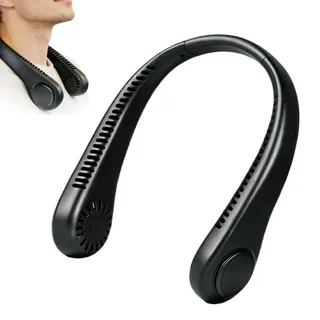 Qizeroty Tragbarer Ventilator,3 Geschwindigkeiten Tragbarer Ventilator - Blattloser Aufladbarer Nackenventilator Für Männer,Für Männer, Frauen, Sport, Outdoor, Reisen, Sommer