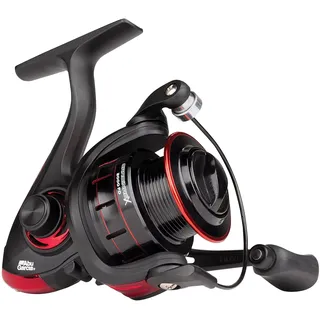 Abu Garcia Cardinal X Spinnrolle; Hochleistungsrolle für das Angeln mit Raubfischködern im Süßwasser, ideal für die Jagd auf Forelle, Barsch, Hecht und Lachs, Unisex, schwarz/rot, Größe 3000