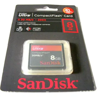 8GB Compact Flash Card Ultra 200x 30MB/s ( 8 GB CF Karte Ultra ) SanDisk Neu