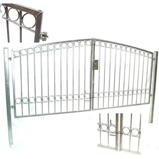 Apex Digital Apex - Stahl Gartentor Tor Doppelflügeltor G1 inkl. Pfosten Einfahrtstor Hoftor Zauntor S-Tor 400x160