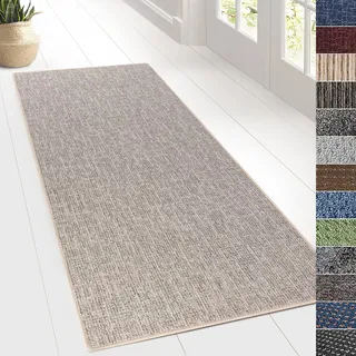 KARAT Teppich Läufer für Küche, Flur & Wohnraum - Teppichläufer auf Maß - Meterware - Flurteppich - Küchenläufer - Wohnzimmer Teppich (80 x 200 cm, Alto - Silber)