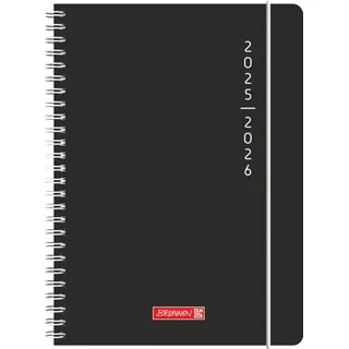 Baier & Schneider BRUNNEN Schülerkalender 2025/2026 „Plain Black“ = A5,
