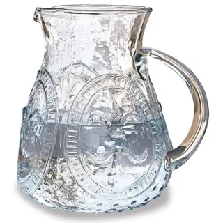 Loberon Krug Pépin – elegantes Design, lilien-Prägung, Klar, versatil Einsetzbar – Glas, klar