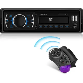 Podofo 1 Din Autoradio mit DAB, MP3 Player Bluetooth 5.0 I FM Radio I 2 USB I TF I AUX I Lenkradsteuerung