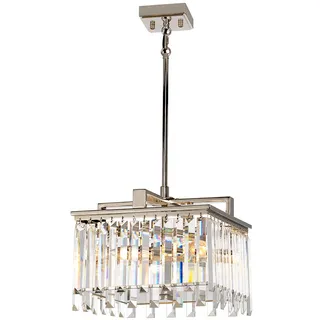 Elstead Lighting Kronleuchter Hängelampe Deckenleuchte Stahl Kristalle D 32 cm Esszimmerleuchte