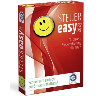 STEUEReasy 2023, clevere Schritt-für-Schritt Steuersoftware für die Steuererklärung 2022, für Steuer-Anfänger, CD-Version für Windows 8, 10 und 11