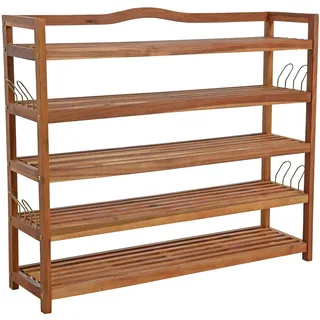 Estexo Schuhregal Holz Schuhschrank Schuh Regal 5 Etagen Schuhständer Schuhablage Bank