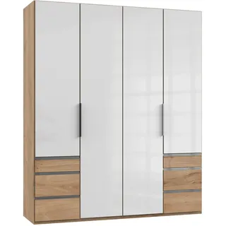 Level 200 x 236 x 58 cm Plankeneiche Nachbildung/Weißglas