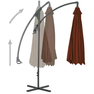 vidaXL Ampelschirm mit Stahlmast 250 x 250 cm terrakotta 312511