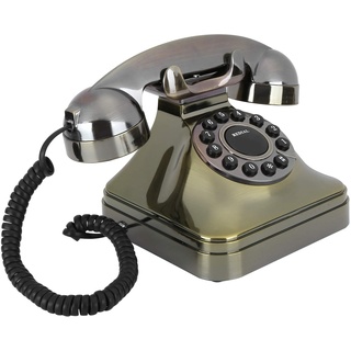 ASHATA Vintage Festnetztelefon, High Definition Call Großer Knopf Retro Antikes Telefon, Altmodische Festnetztelefone für Zuhause und Büro