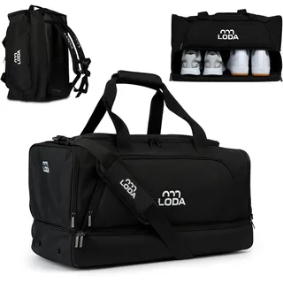 LODA compact (48L) - Multifunktions-Sporttasche - Kompakt & Praktisch, Rucksackfunktion, Schuh- und Nassfach, Ideal für Alltag & Training, 48L, Stilvolles Design