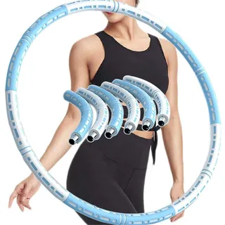 QIULAO Hula Hoop Reifen Erwachsene, 1-5 Kg Einstellbares Fitness Hula Hoop Zur Gewichtsreduktion 6-Teiliger Abnehmbarer Hoola Hoops Reifen Für Fitness/Sport/Bauchformung, Doppelschichtschaum Fettverbr