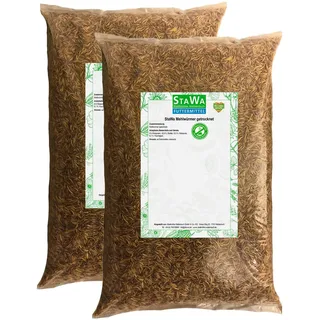StaWa Mehlwürmer getrocknet, proteinreiches Vogelfutter, schonend getrocknet, Snack für Reptilien, Hühner, Wachteln und Vögel, 2X 5 kg Sparpaket