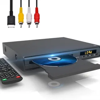 HDMI DVD Player 1080P, Multi-Region DVD-Player für TV, HDMI AV-Anschluss/USB-Eingang/Mikrofon-Eingang, Unterstützung NTSC/PAL-System, Fernbedienung, HD DVD-Player mit Allen Regionen