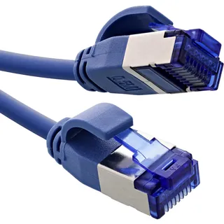 InLine Patchkabel Slim, Cat.6A, S/FTP, TPE (LSZH) flexibel, PoE, blau, 3m