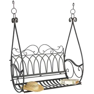 DanDiBo Ambiente DanDiBo Hängebank Metall Braun Wetterfest Schaukel Gondel Hängesessel 1868 2 Sitzer Gartenbank