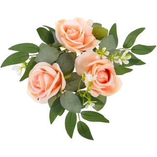 Simulierter Blumenkerzenhalter Couchtischdekoration Kerzenring geburtstagsdekoration gebutagsdeko kerzenständer Hochzeitsdekoration gefälschter Blumenkranz Party Kranz Stoff HOMOCONO