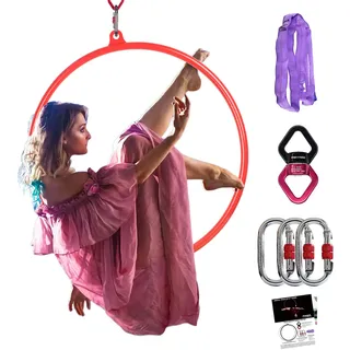 PRIOR FITNESS Premium Aerial Hoop Set-Hochwertig lackierter Aerial Lyra Hoop - Vollständig auf Stärke getesteter 200KG/500LBS Einzelpunkt-Aerial Dance Circus Ring für Yoga, Akrobatik und Gymnastik