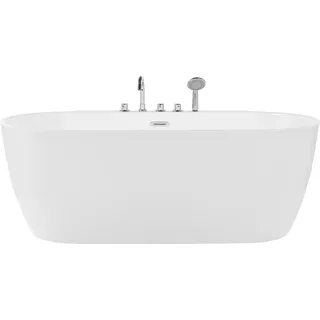Beliani Beliani, Badewanne, Weiß Kunststoff, oval 80x83x170 cm Badezimmer,,Badewannen