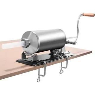 Edelstahl Wurstfüllmaschine Manuell 3L Wurstfüller Wurstspritze Wurstpresse mit 4 Füllrohren für Restaurants Snackbars Cafeterias Werkstätten Küchen, Ideal für Privathaushalte und Unternehmen Silber