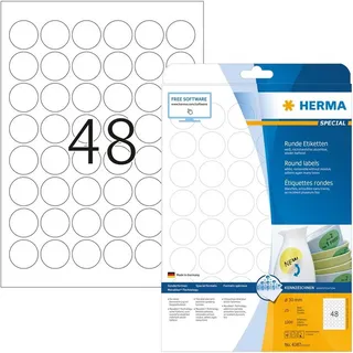 Herma Adressetiketten 4387 Weiß 30,0 x 30,0 mm 25 Blatt