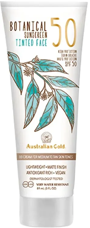 Australian Gold Botanical Face SPF50 BB Cream Medium-tan 88 ml Hellbraun