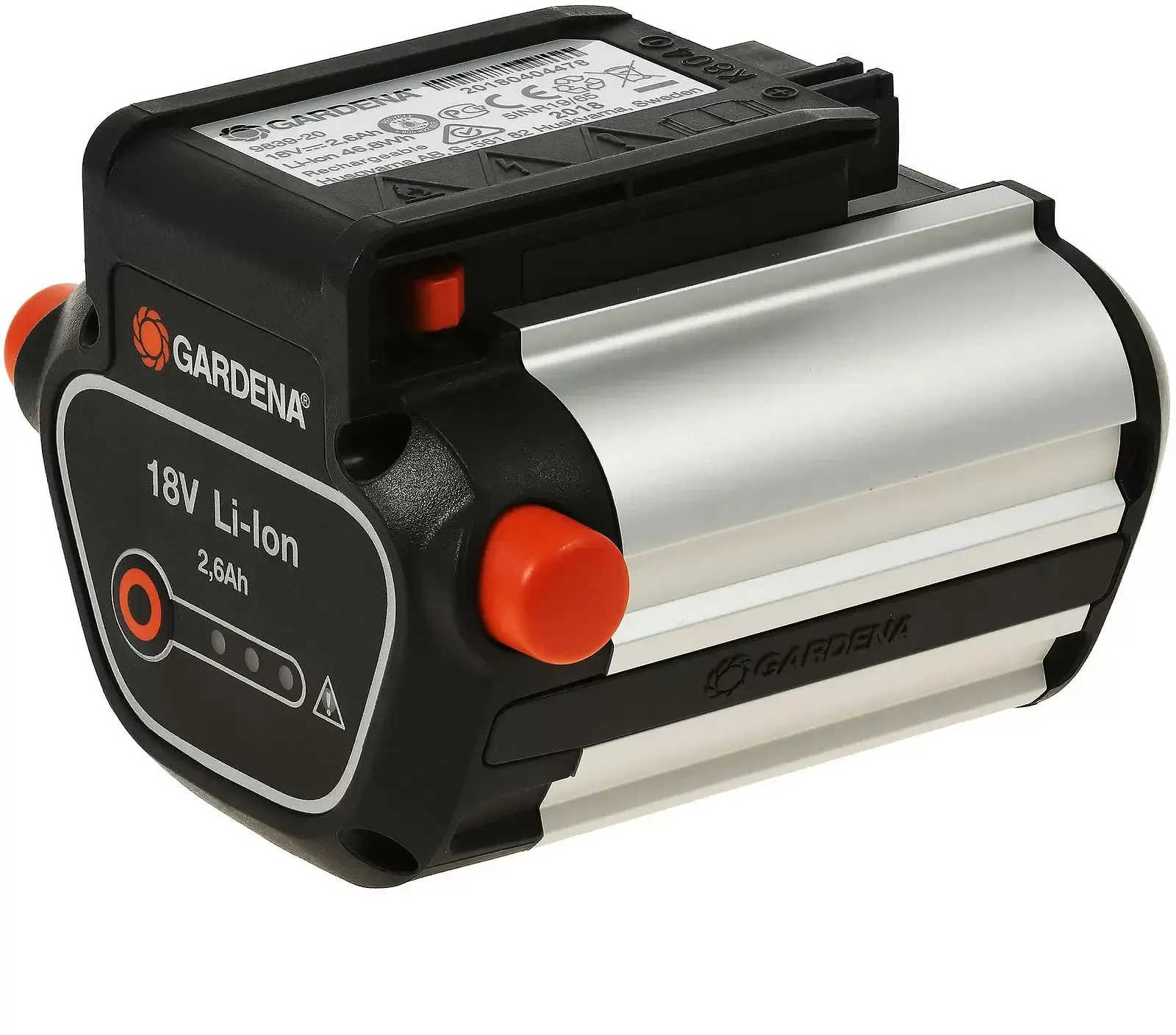 Gardena System Akku BLi-18 für z.B. Trimmer, Heckenscheren 18V 2,6Ah (9839-20) LED-Anzeige