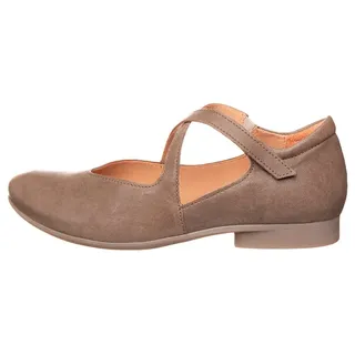 Think! Leder-Spangenballerinas in Hellbraun - 36