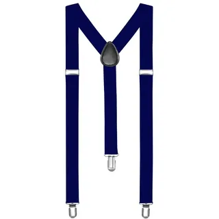 Boolavard Hosenträger Herren Damen Hosen Träger Y Form Style Clips Schmal Neon Bunt Farbig (3. Marineblau) - 150 - 190 cm