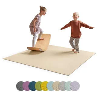 Ehrenkind Spielmatte Krabbelmatte Rutschfest, Made in Germany (Krabbeldecke für Baby, Hochwertige Krabbelmatte Baby), Spielmatte Baby, Rutschfeste Spielunterlage beige 180 cm x 240 cm