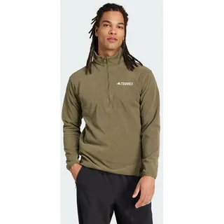 adidas Multi Essentials Fleece Mit Halbem Reißverschluss - Olive Strata - M