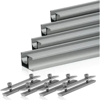 Zelsius Universal Aluminium Montageschienen Set für Solaranlagen, 8-teilig, Aluprofil
