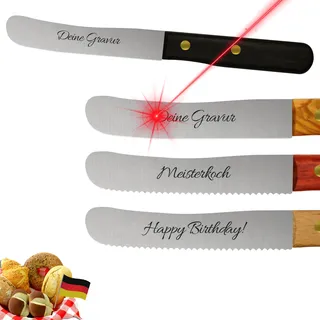 Solingen Messer personalisiert Räuchereiche, eigene Gravur, Geschenk, persönlich, Premium Buckelmesser, Klinge rostfrei, Küchenmesser extra scharfe, Dünnschliff & Handabzug, Made in Germany