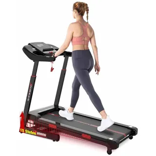 CITYSPORTS Laufband WP16 Laufband für zu Hause 1-15km/h, Elektrischer Winkellift 0-15 St. Mit Puls Max Tragfähigkeit 200kg, 2200W Motor Walking pad - Rot