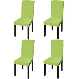 vidaXL Stretch-Stuhlhussen Gerade 4 Stk. Grün
