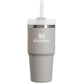 Stanley Quencher H2.0 FlowState vakuumisolierter Trinkbecher aus Edelstahl mit Deckel und Trinkhalm, für Wasser, Eistee oder Kaffee, Smoothies und mehr, Grau (Ash), 414 ml.