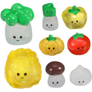 Yardenfun 8stücke Künstliche Gemüse-dekoration Teiliges Leuchtende Kürbis Pilz Knoblauch Und Mehr Für Garten Miniaturwelt Oder Herbst-deko Realistische Pflanzenfiguren Für Kreative