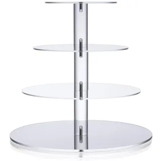 Ulifeme Cupcake Ständer, Tortenständer 4 Etagen Acryl für Hochzeit, Party, Geburtstag, Baby Duschen & Kuchen Dessert, Torten Etagere 4-stöckig mit 4mm Dicke Acryl, 6'' / 8'' / 10'' / 12'' Durchmesser