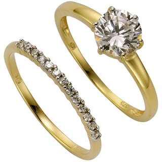 Celesta Ring-Set 375/- Gold Zirkonia weiß 060 (19,1) Weiss Damen