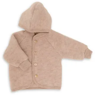 Engel Natur Engel Baby Jacke mit Kapuze Wollfleece (Sand Melange,50-56) - 50-56