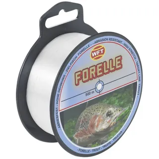 WFT Zielfisch Forelle 500m Clear - Angelschnur zum Forellenangeln, Monofilschnur für Forellen, Forellenschnur zum Angeln, Schnur, Durchmesser/Tragkraft:0.20mm / 3.8kg Tragkraft