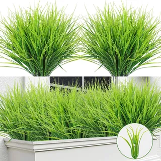 DEMIUKO 12 Bündel Gräser Künstliche Pflanzen Außenbereich Kunstgras wie echt Kunstpflanzen Outdoor Dekogras Wetterfest Gras UV-Beständige Dekopflanzen für Draußen Zuhause Garten Balkon Topf Deko