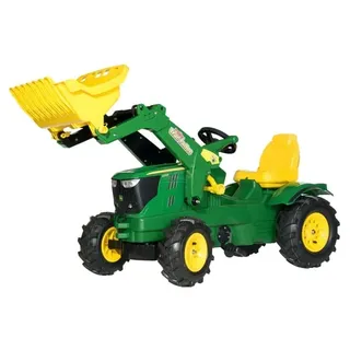 Kramp-r61110 - Trettraktor mit Frontlader, John Deere 6210R, mit Luftreifen, ab 3 Jahren, rollyFarmtrac von Rolly Toys