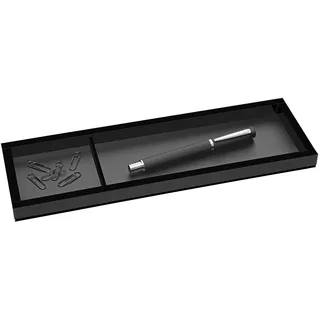 Wedo 631601 Stiftschale Black Office aus Acrylglas, 2 Fächer, Gummifüße 31 x 9, 6 x 1, 9 cm, im Geschenkkarton, Schwarz