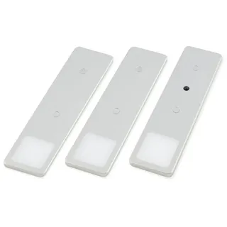 Kalb Material Für Möbel LED Unterbauleuchten SET Solid2, silbergrau mit mech. Schalter, 3W, 200cm Kabellänge, 3er Set warmweiss