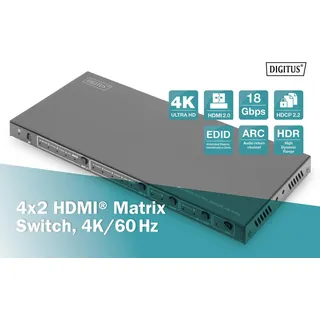 Digitus 4x2 HDMI Matrix Switch 4K/60Hz