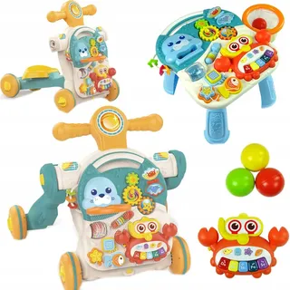 Coil Lauflernwagen 4-in-1 - Lernspielzeug, Musikspielzeug, Lauflernwagen für Kinder, Lauflernwagen mit Licht, und Musik, Roller, Spieltisch, höhen... - Grün