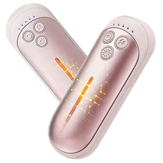 Handwärmer Elektrisch, 2-Pack Tragbarer USB-Aufladbarer Handwärmer, 5 Stufen Heizung,Taschenwärmer Wiederverwendbar für Winter Outdoor Weihnachten Geschenke (Rosa)