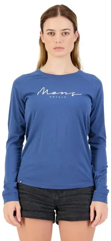 Mons Royale Women's ICON Raglan LS dark denim S